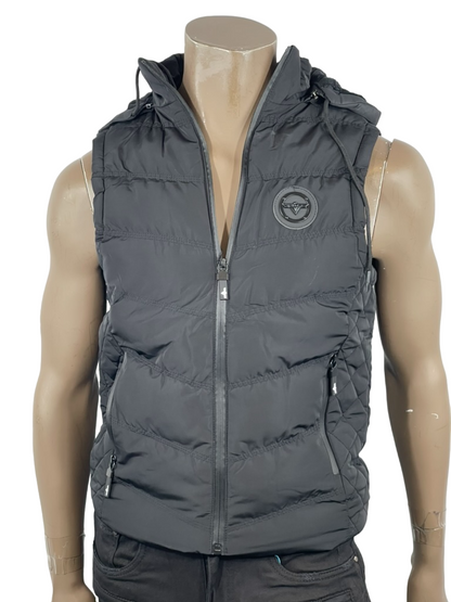 Black Logo Puffer Vest