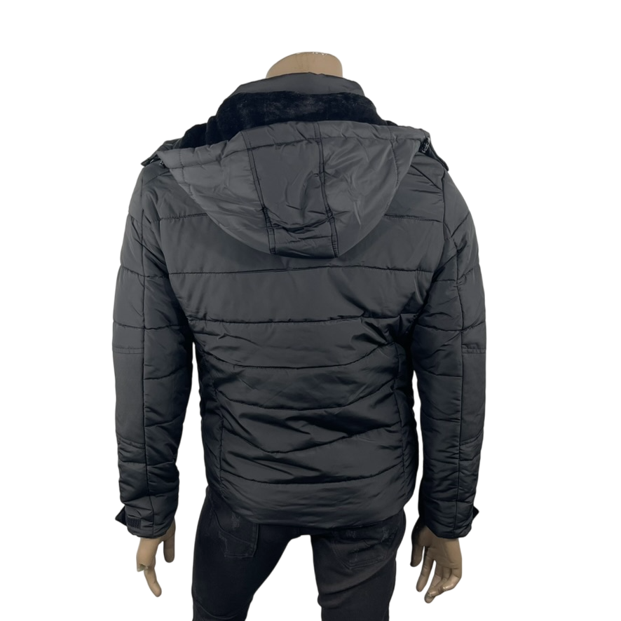 Black Puffer Rain Jacket