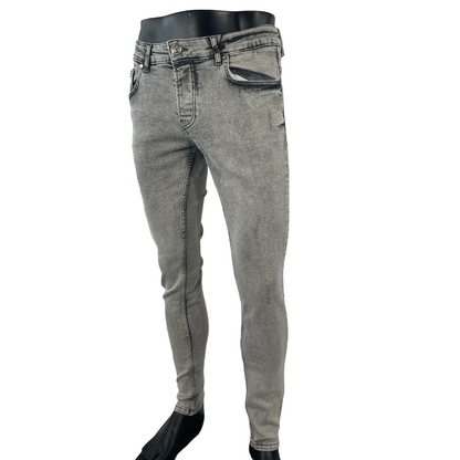 Gray Faded Design Jeans