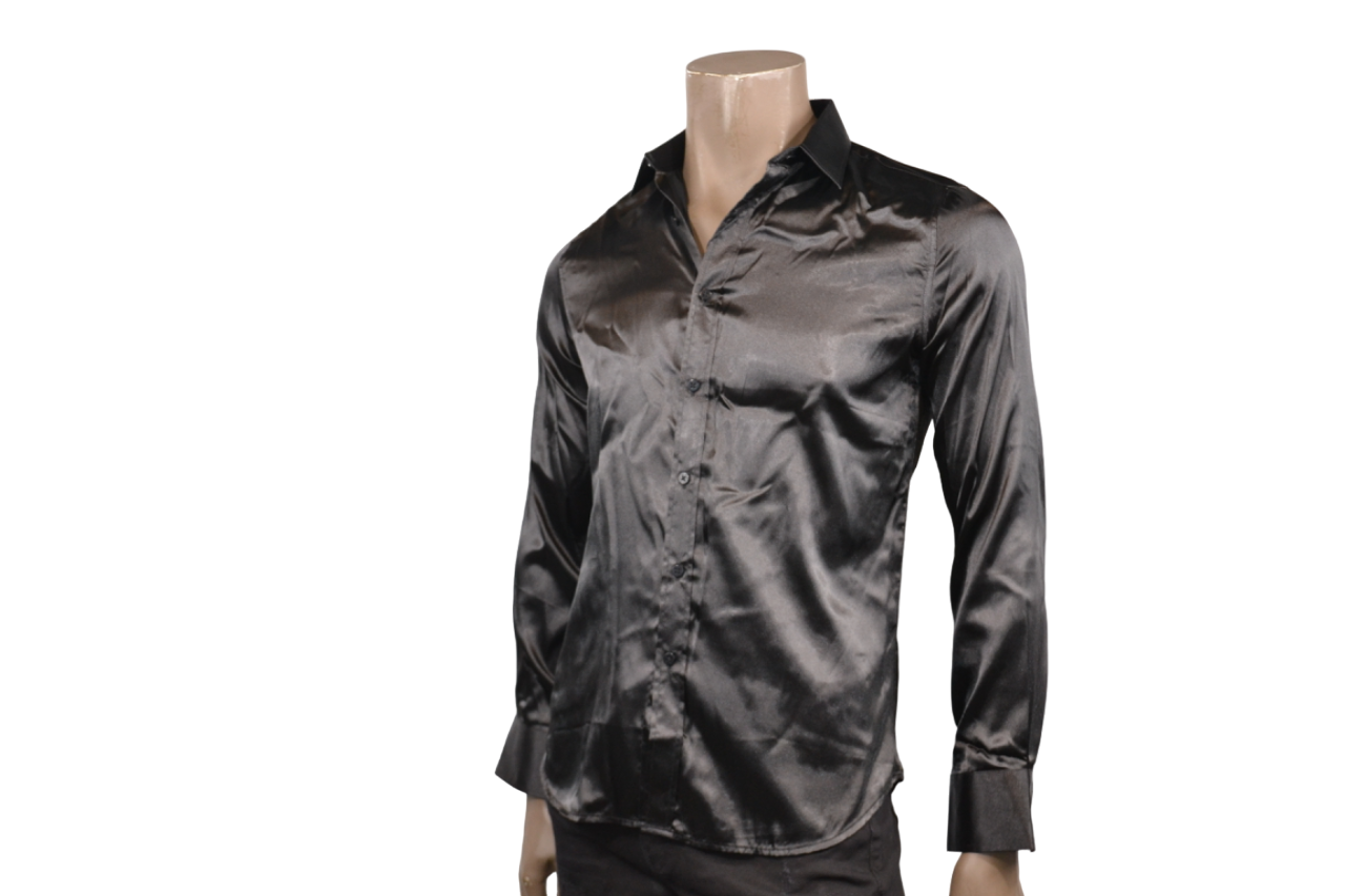 Black Shiny Dress Shirt