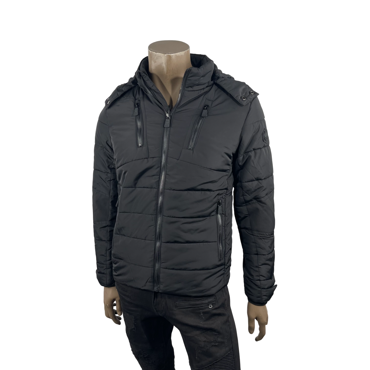 Black Puffer Rain Jacket