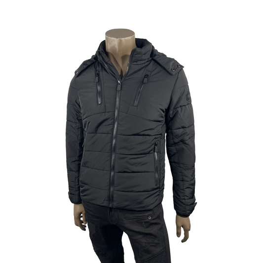 Black Puffer Rain Jacket