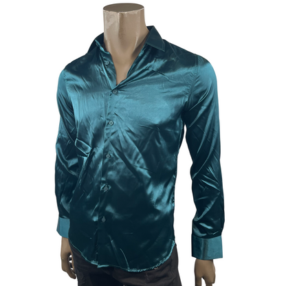 Turquoise Shiny Dress Shirt