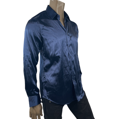 Blue Shiny Dress Shirt